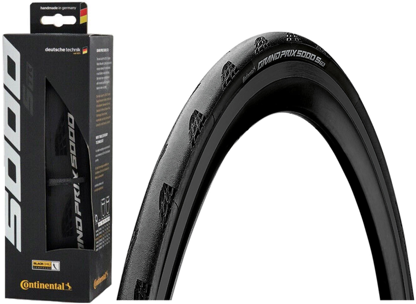 Grand Prix 5000 Tubeless Folding Racerdæk 700x25c 32c   Sort Black Friday Continental Tilbud