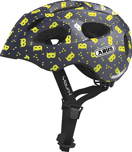 Junior cykelhjelm med LED lys og blå maske - Black Friday tilbud