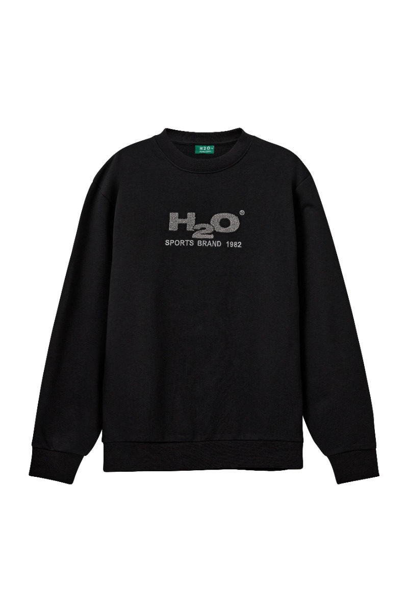 H2O Sweatshirt med Logo - Sort og Grå Black Friday Tilbud