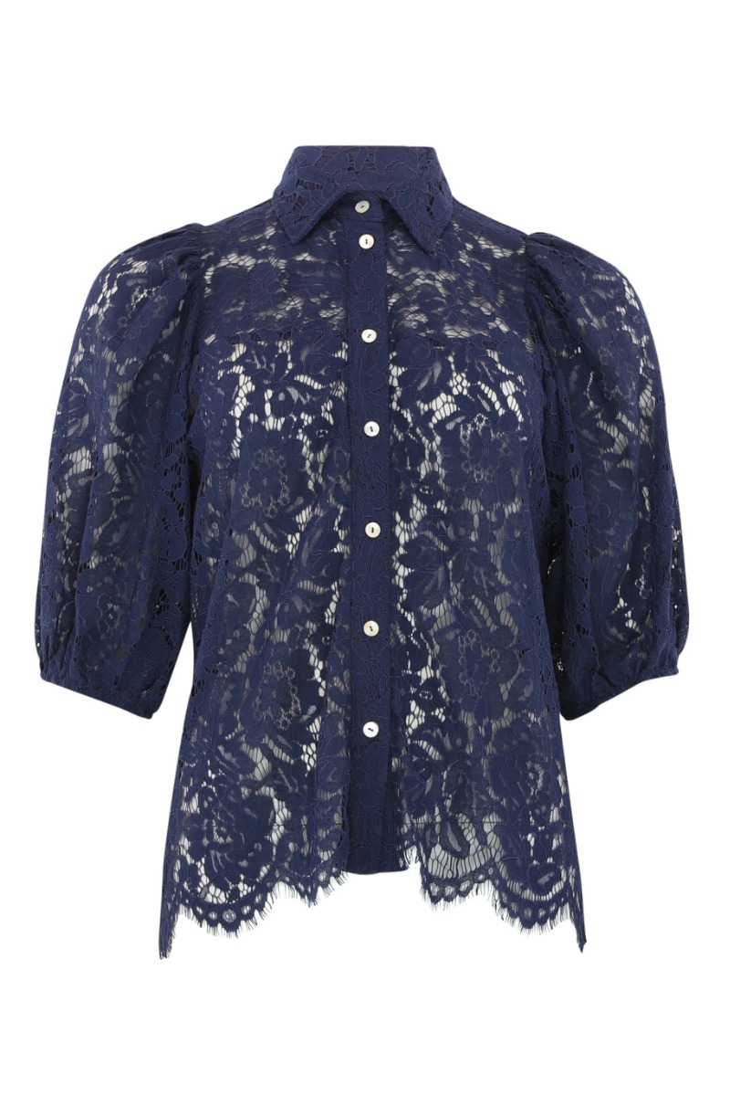 Skjorte   Alicia Lace Blouse   Navy Blue Black Friday Continue Tilbud