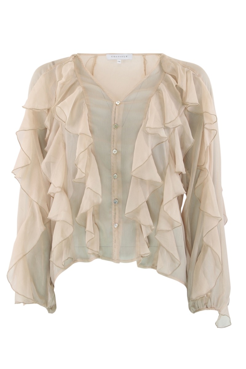 Skjorte   Lissa Flounce B   Sand Black Friday Continue Tilbud