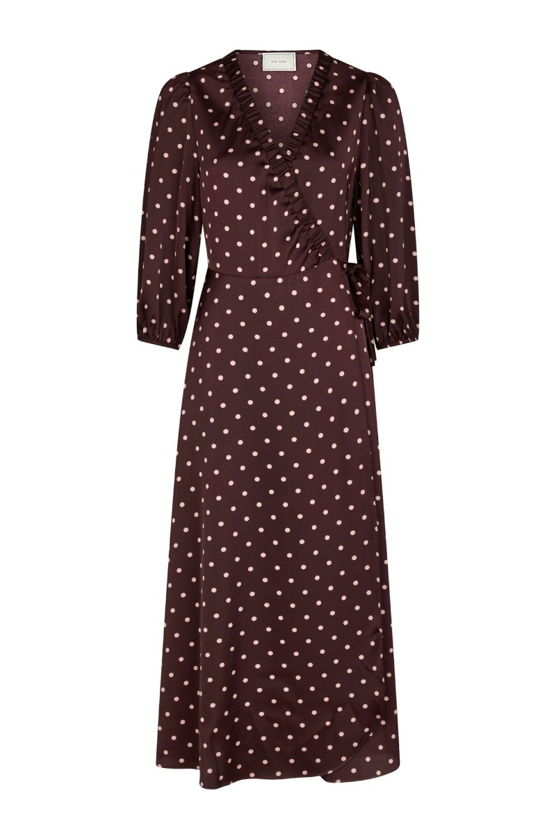 Malinga Dot Kjole i Vinrød - Black Friday Tilbud!