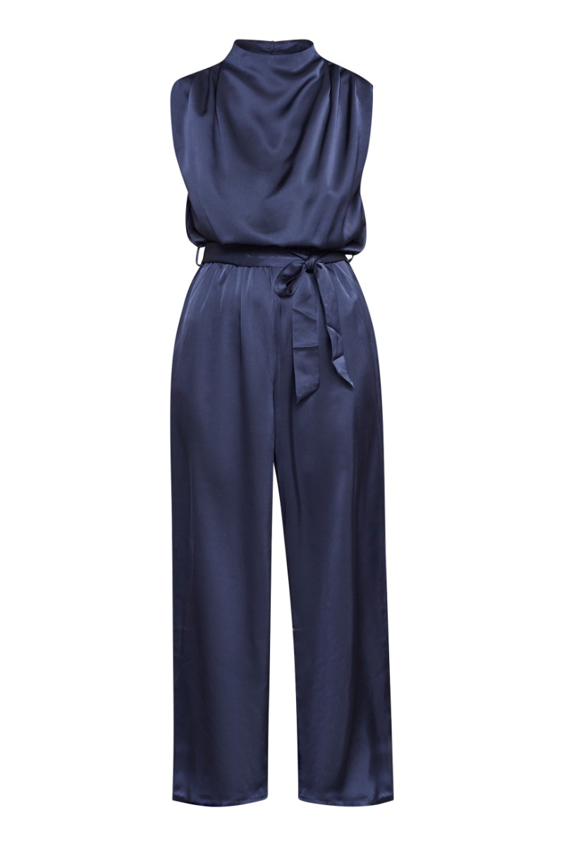 Sisters Point Navy Jumpsuit - Black Friday Tilbud!