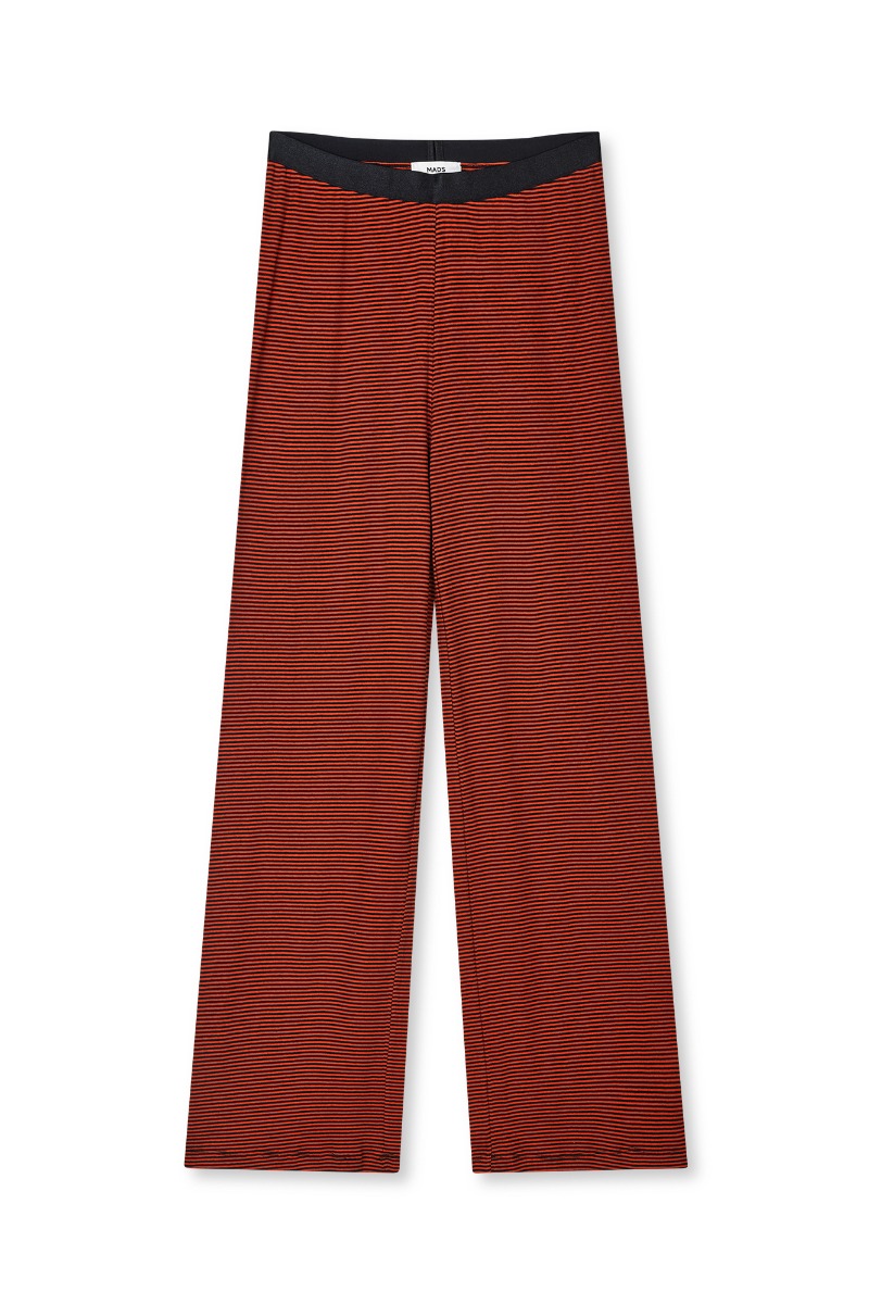 Mads Nørgaard Bukser - 2x2 Cotton Stripe Velon, Rød/Sort Udsalg