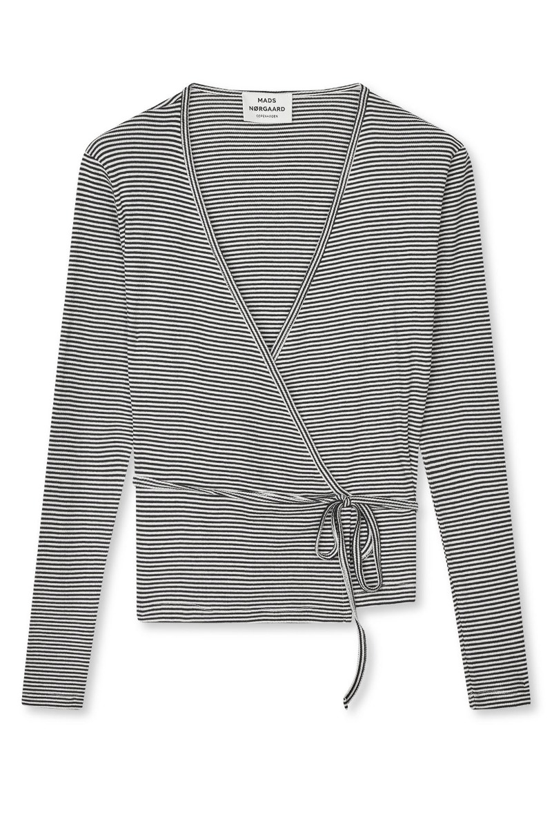 Mads Nørgaard Bluse Susi LS - Black Vanilla Ice Tilbud!