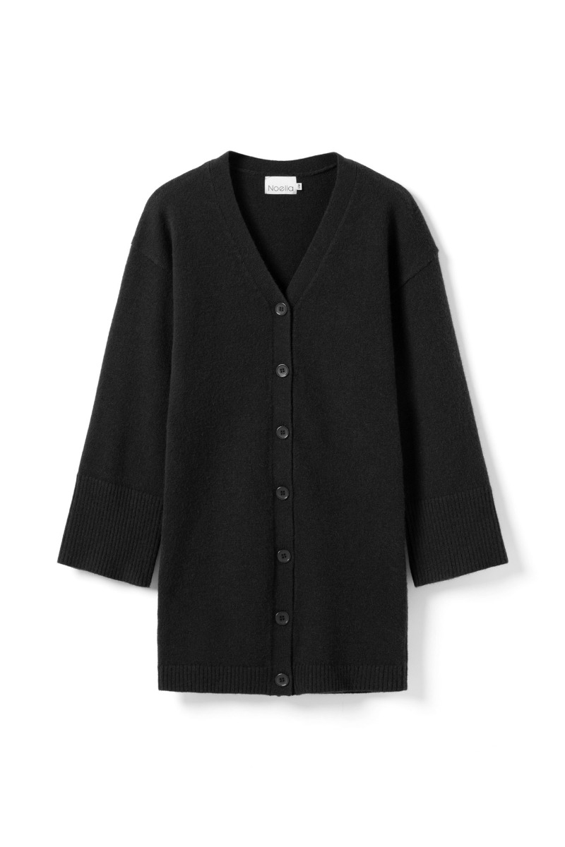 Lenyxanna Strik Kjole - Sort Black Friday Tilbud