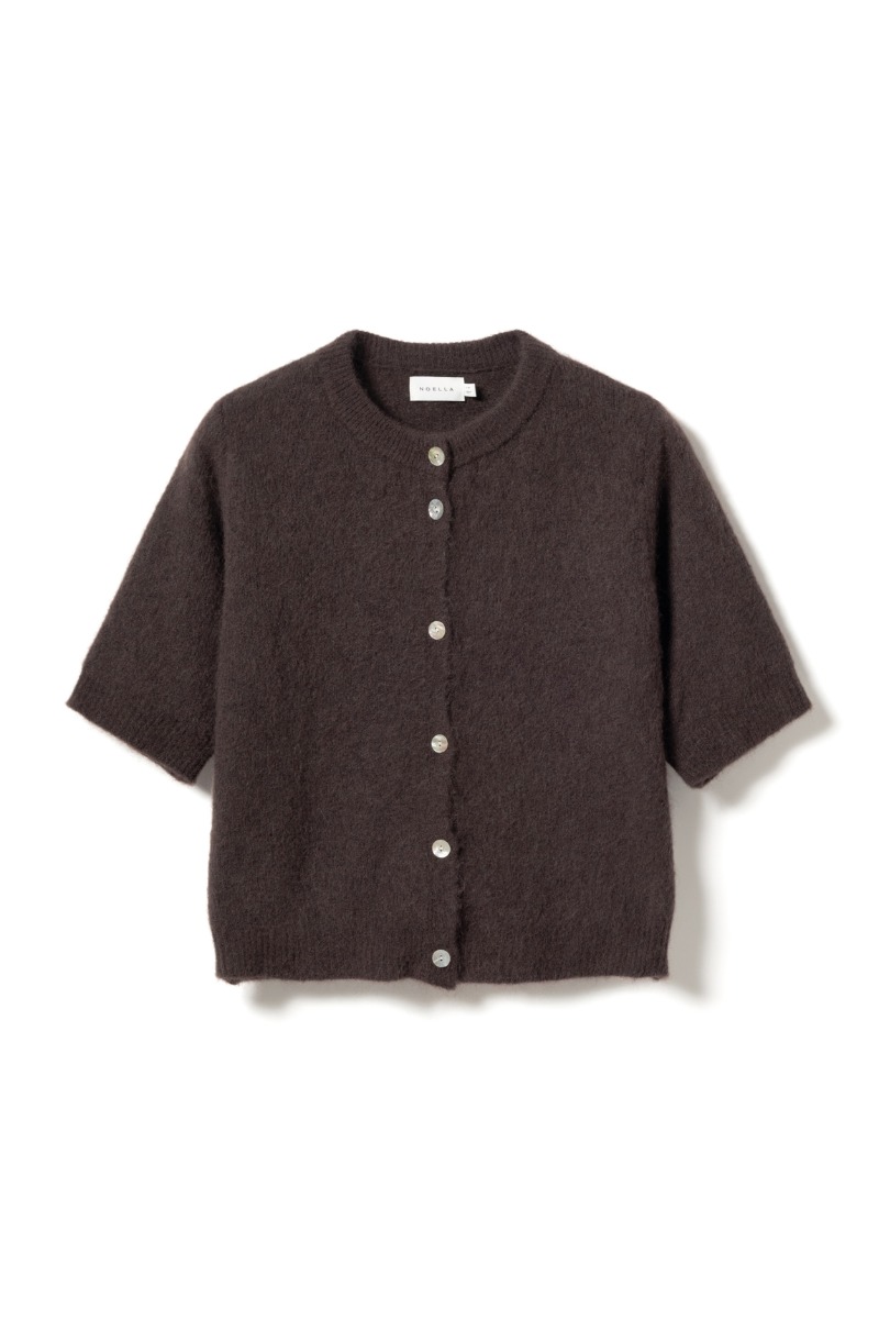 Kae Ss Strik Cardigan i Chokolade - Black Friday Tilbud