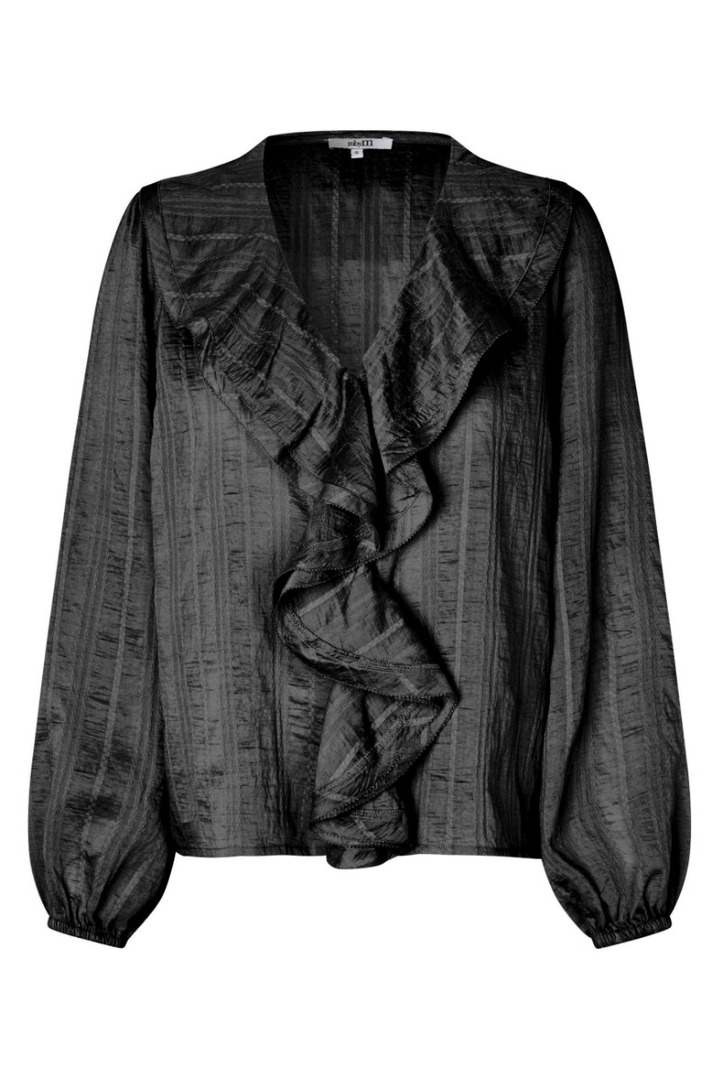 Bluse Neras M - Sort Flæse Bluse til Black Friday Tilbud