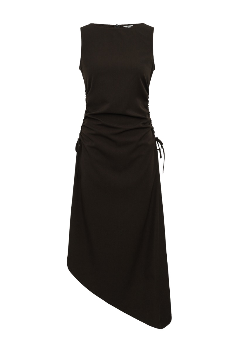 Asymmetrisk Kjole Fayruz M i Mørkebrun - Black Friday Tilbud