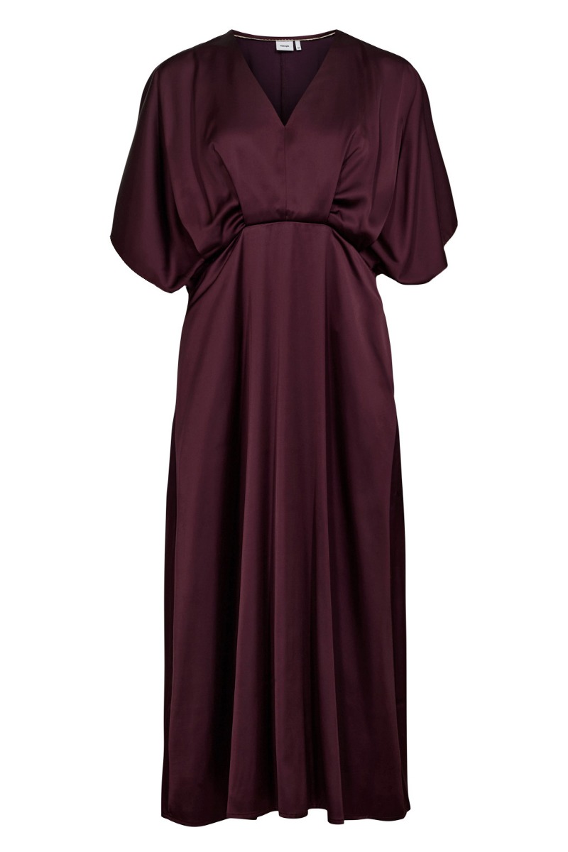 Satin Kjole Santina i Vinsort - Black Friday Tilbud