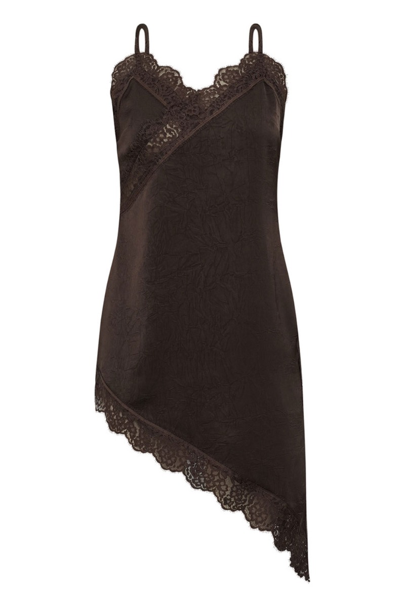 A View   Kjole   Sinda Lace Dress   Dark Brown (levering Slut November) Black Friday A-view Tilbud