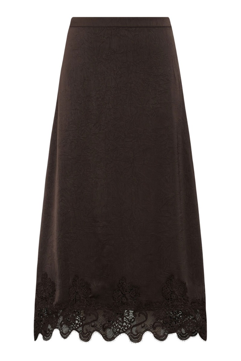 A View   Nederdel   Sinda Lace Skirt   Dark Brown (levering Slut November) Black Friday A-view Tilbud