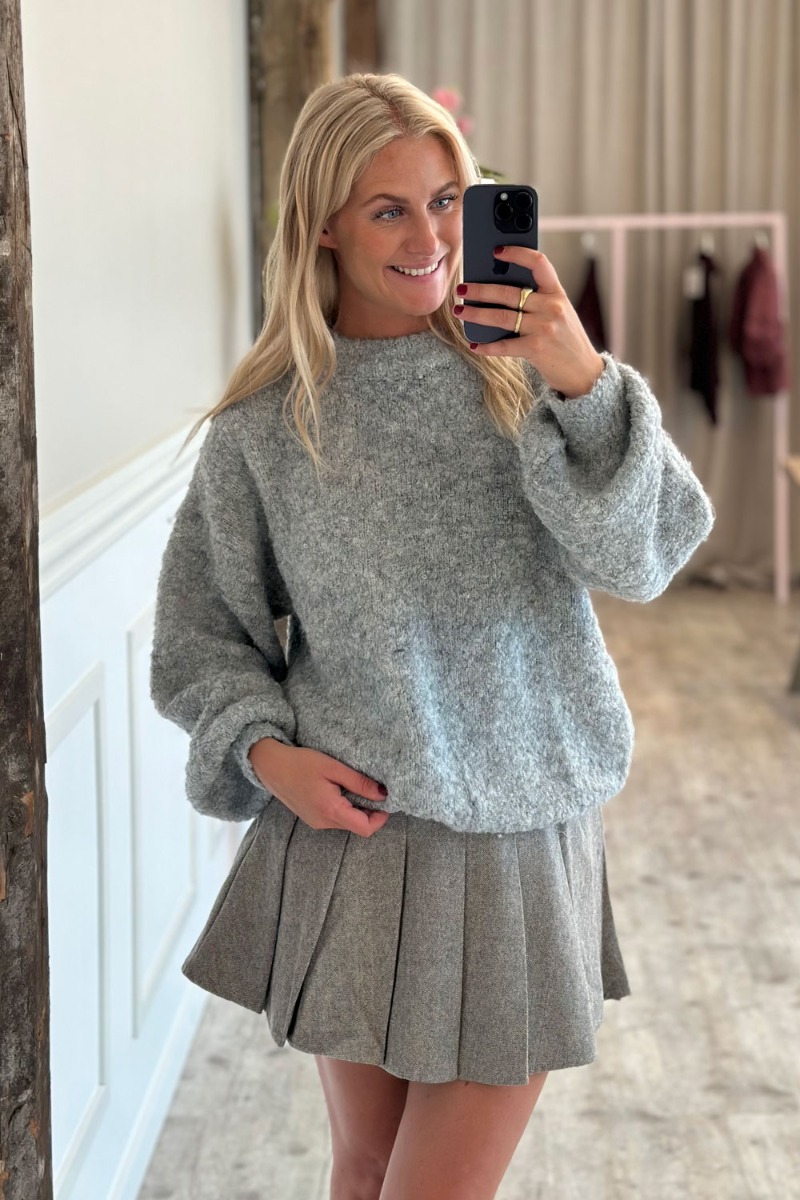 A-View Patrisia Strikpullover i Grå - Black Friday Tilbud