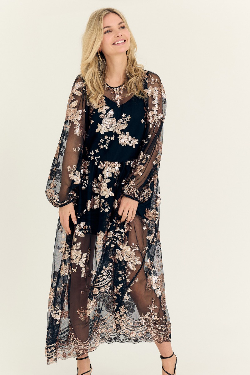 A-View Estelle Kjole i Rose Gold - Black Friday Tilbud