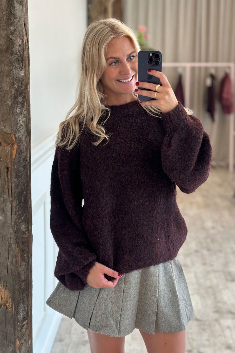 A View Patrisia Strikpullover i Bordeaux - Black Friday Tilbud