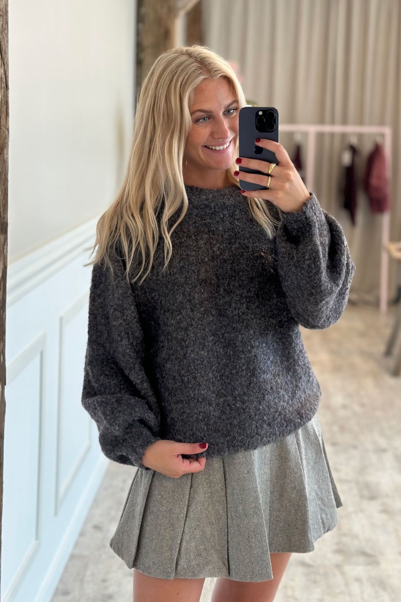 A-View Patrisia Strikpullover - Brune og Blå Tilbud