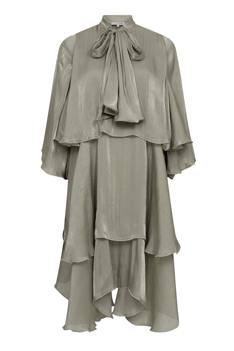 A View   Kjole   Demi 3 4 Sleeve Dress   Pale Green Black Friday A-view Tilbud