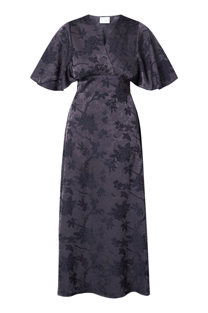 Elegant Kjole Gisela Dr19 i Brunt Blomsterprint - Tilbud!