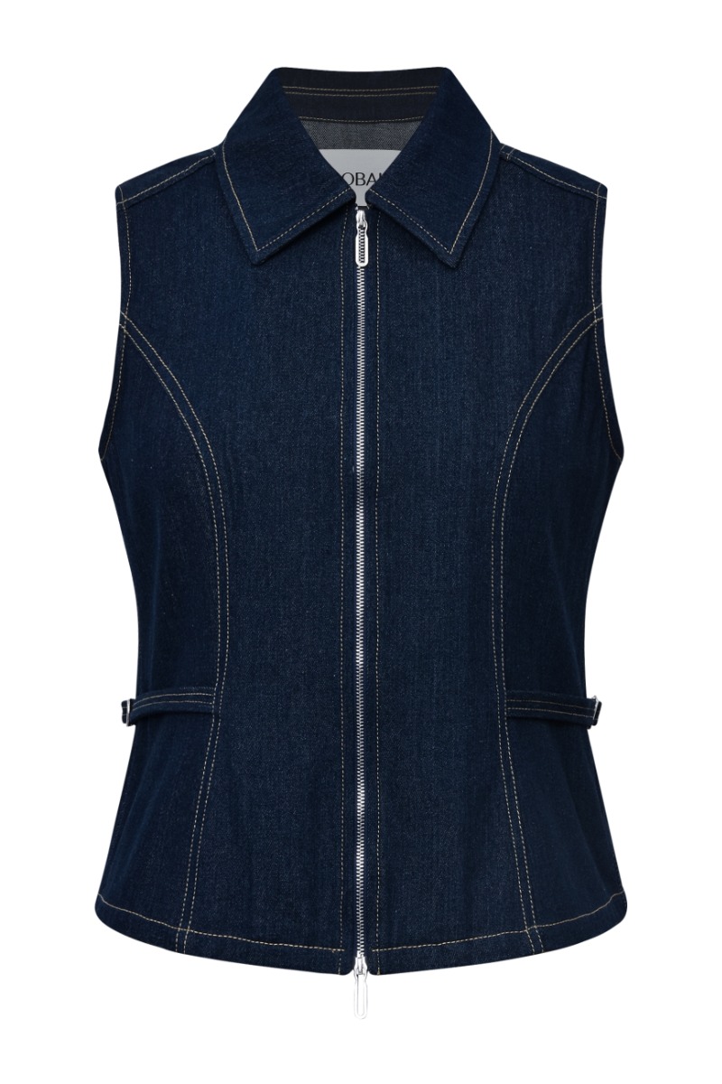 Top Falucca G i Mørk Uvaske Denim - Black Friday Tilbud