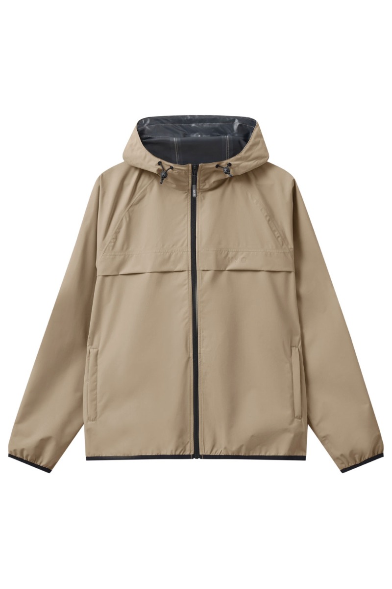 Pakbar regnjakke i varm grå – Black Friday Tilbud!