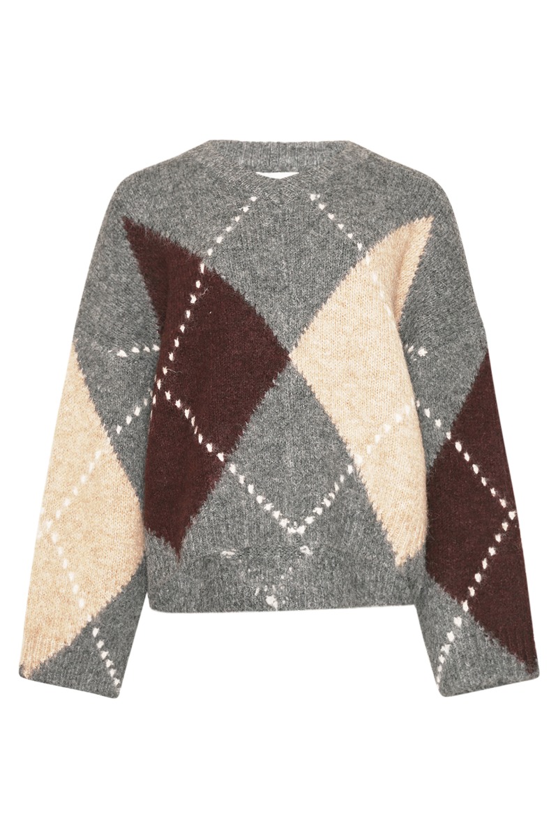 Lai Knit Strik i Mellem Grå Melange - Black Friday Tilbud!