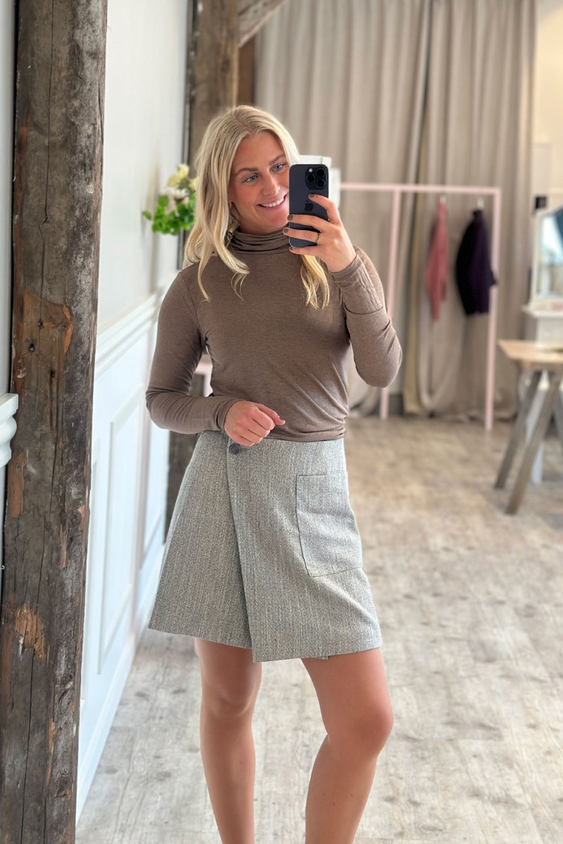 Nederdel Keya M i Pepper Grey Melange - Black Friday Tilbud