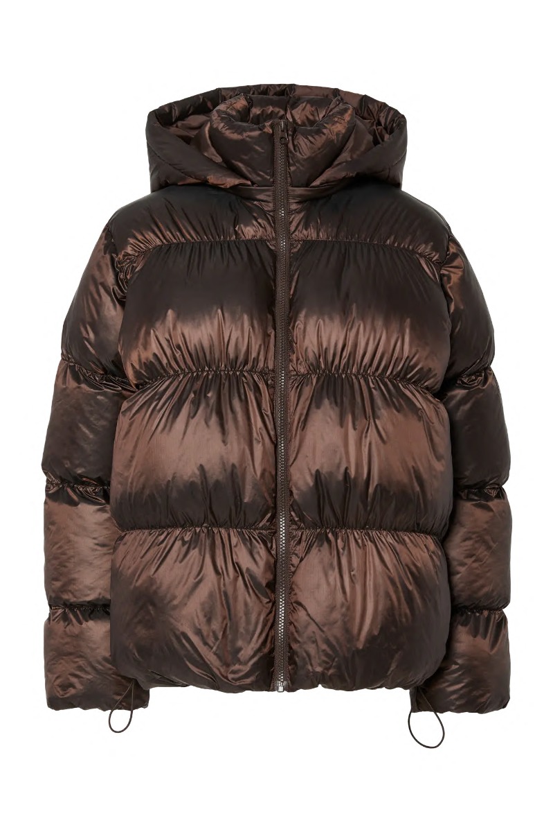 Milla Shiny Puffer Jakke med Hætte - Hot Fudge Tilbud!