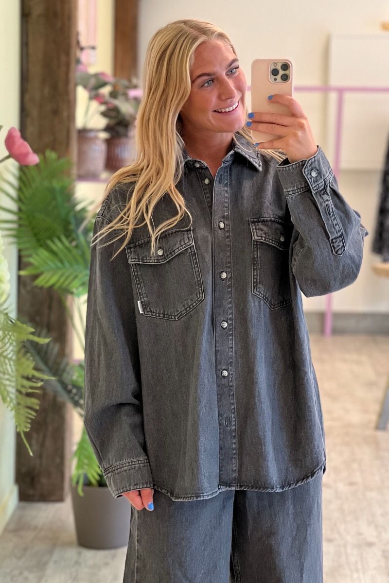 Modström Kenamd Skjorte i Vintage Grey – Black Friday Tilbud
