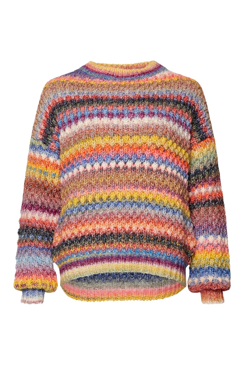 Gio Strikbluse Multi Mix – Black Friday Tilbud fra Noella