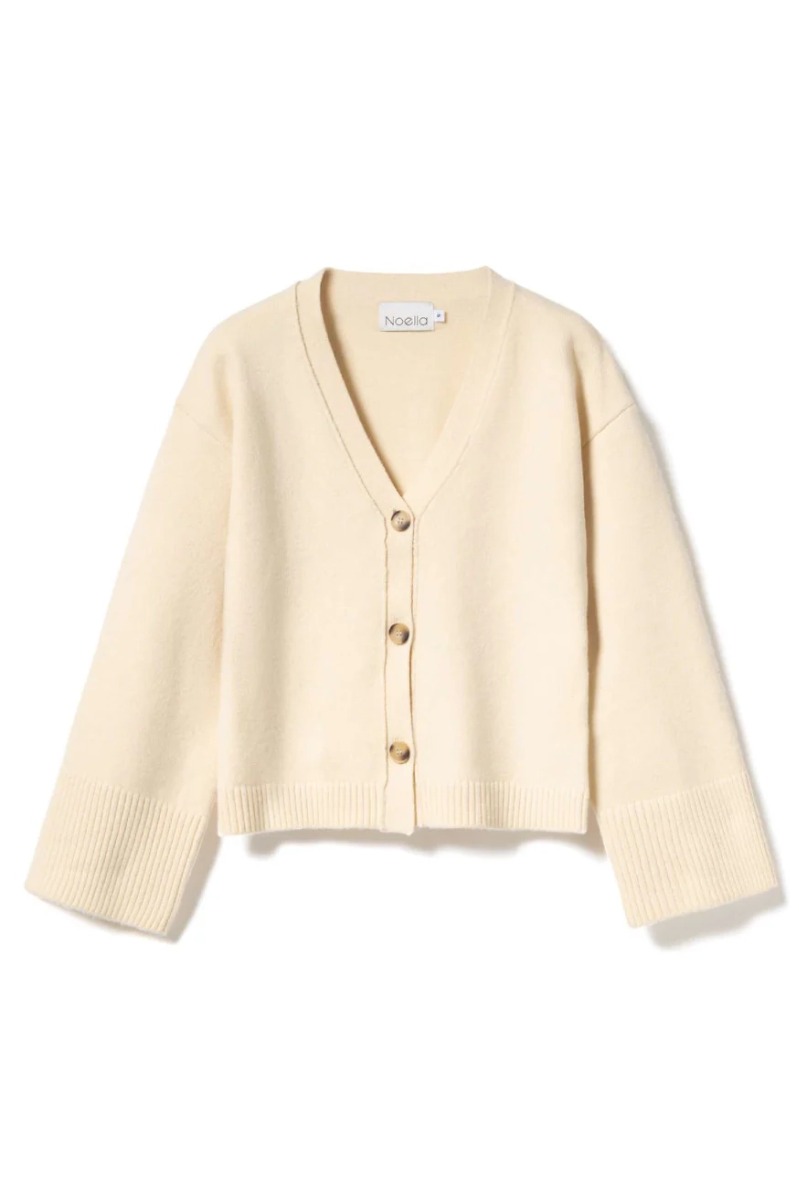 Sød Lenyx Knit Cardigan i Ivory - Black Friday Tilbud!
