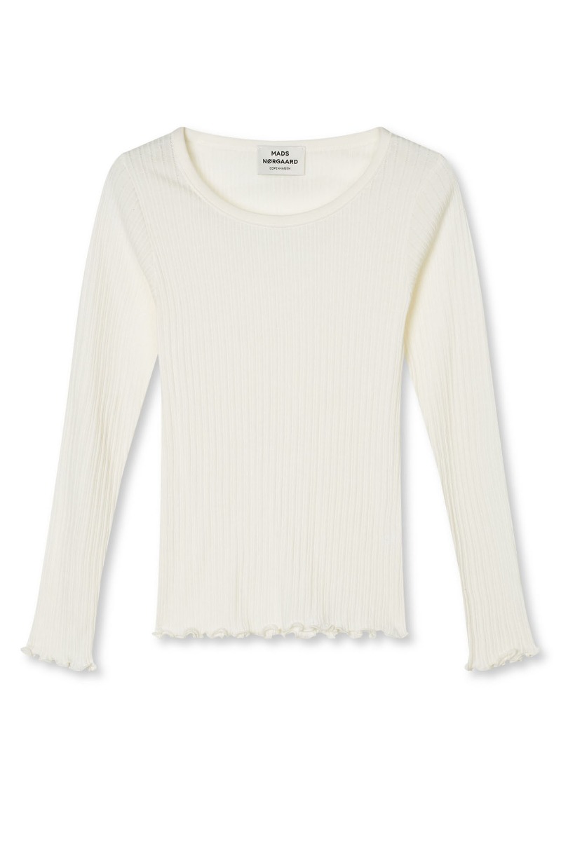 Mads Nørgaard Bluse Pointella Troja Tee - Black Friday Tilbud
