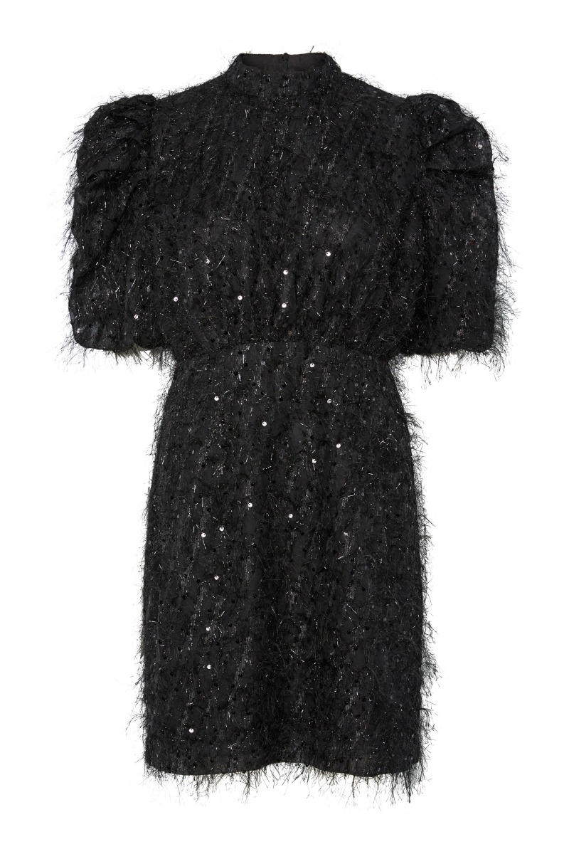 Y.a.s Ilza 2 4 Glitterkjole - Sort Black Friday Tilbud