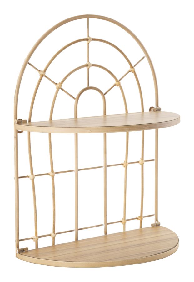 Boho Chic Væghylde i MDF, Metal og Rattan – Fantastisk Tilbud!