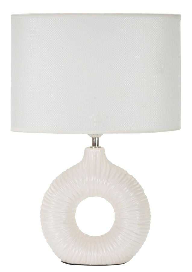 Moderne Hvid Keramik og Jern Bordlampe – Black Friday Tilbud