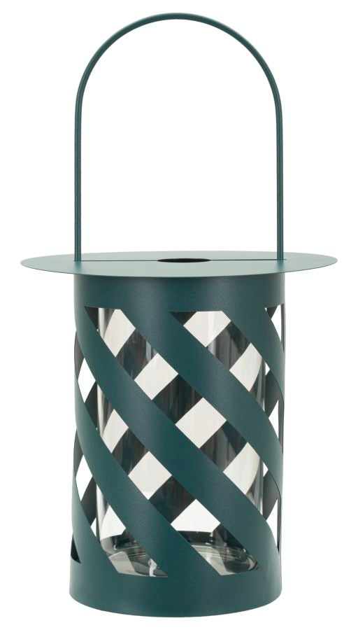 Twist Saturn Lanterne Teal Cm ø 23x43 Black Friday Mauro Ferretti Tilbud