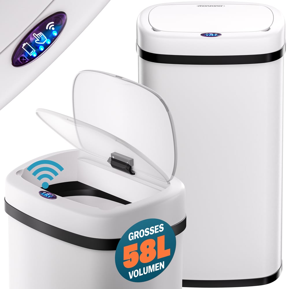 Sensorbeholder Rustfrit Stål Hvid Creme 58l Black Friday Deuba Tilbud
