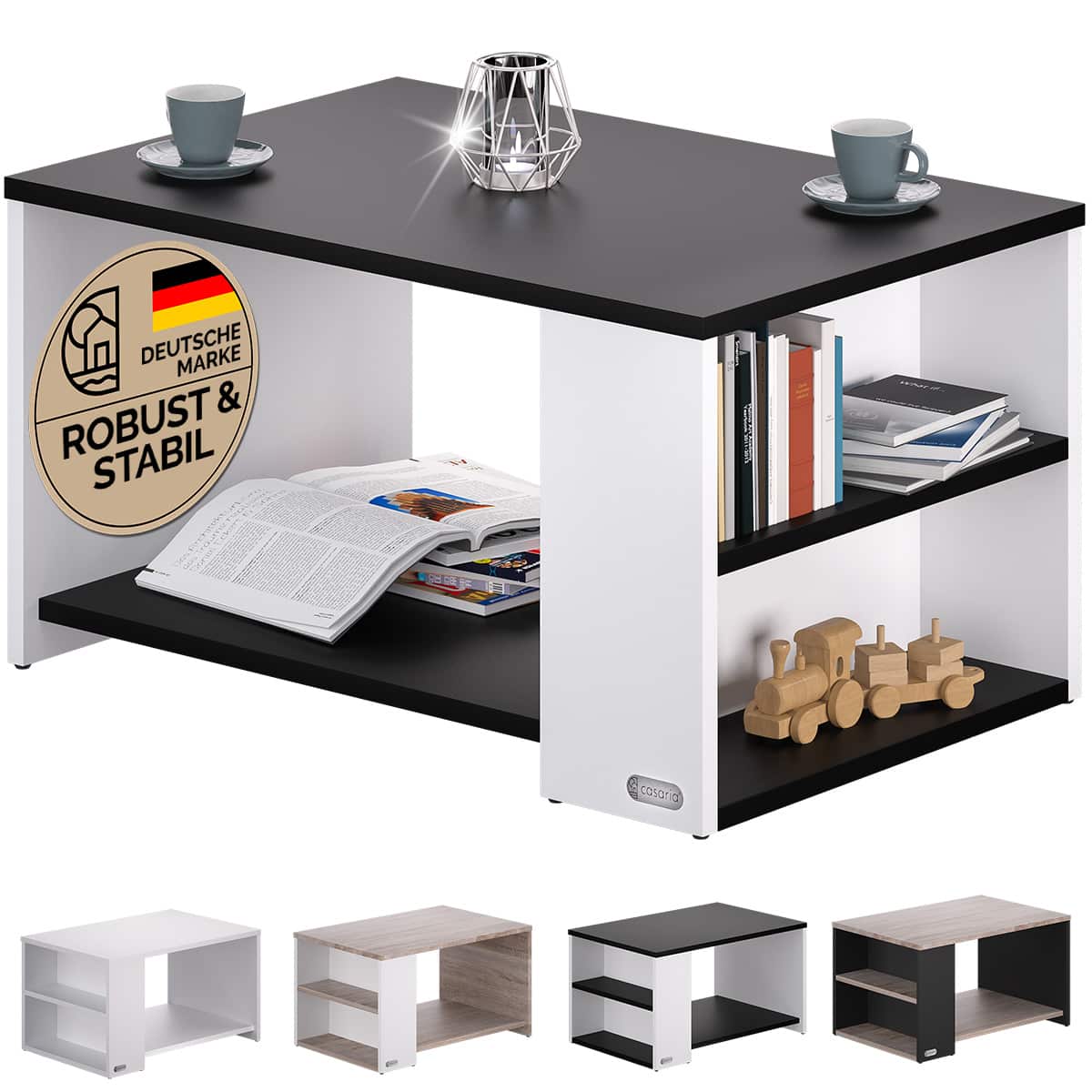 Sofabord Santa Cruz Hvid/Sort – Fantastisk Black Friday Tilbud!