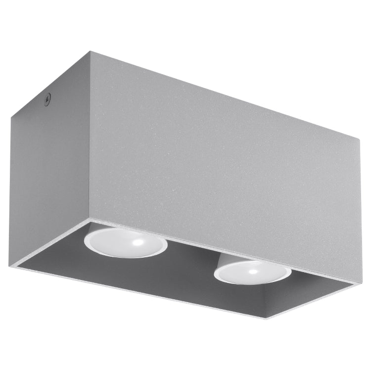 Loftslampe Quad Grå Black Friday Sollux Lighting Tilbud