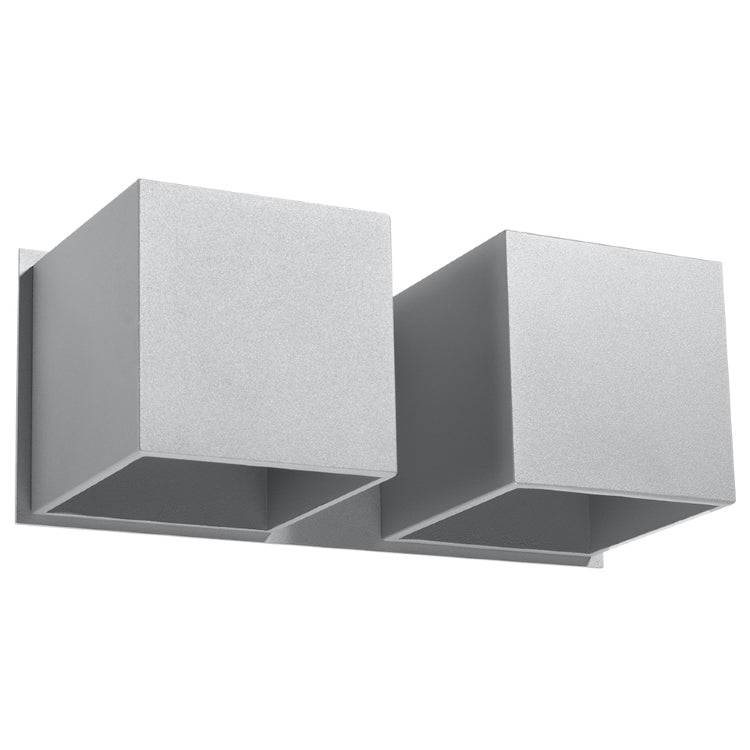 Væglampe Quad 2 Grå Black Friday Sollux Lighting Tilbud