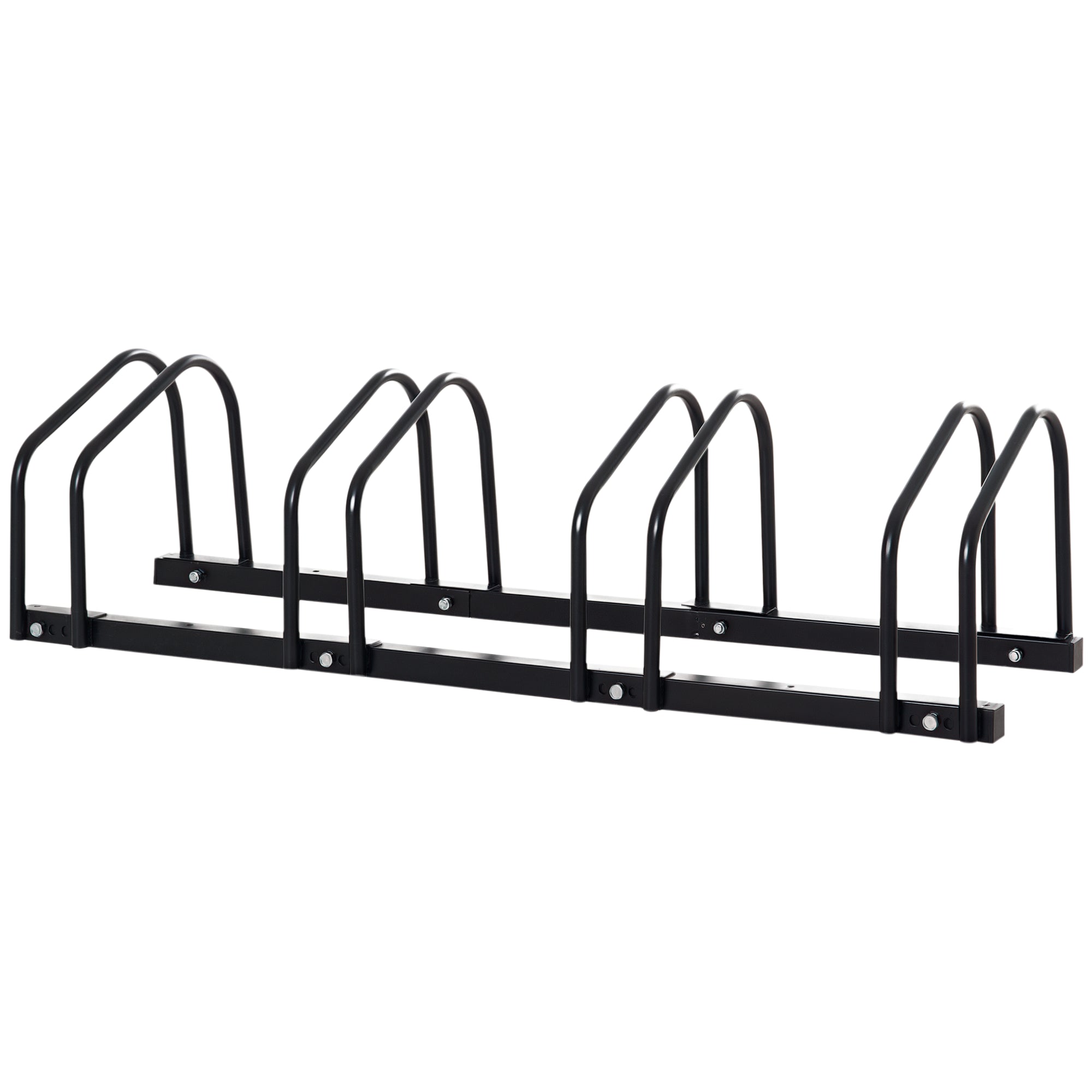 Cykelstativ Til 4 Cykler, Vejrbestandig, Væg  Eller Gulvmonteret, Stål 110 X 33 X 27 Cm Black Friday Aosom Tilbud