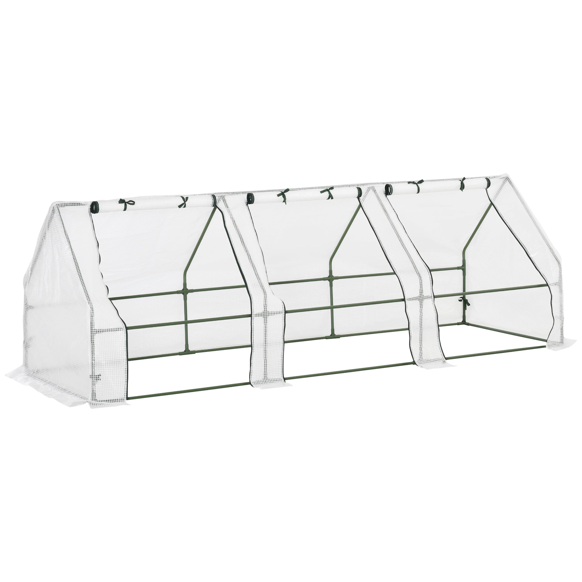 Drivhus Med 3 Rullevinduer, Pe Netfilm, Stålfoliedrivhus, Drivhus Til Altan, Have, Tomathus 270x90x90cm, Tomatdrivhus Til Grøntsager, Blomster, Planter, Hvid Black Friday Aosom Tilbud
