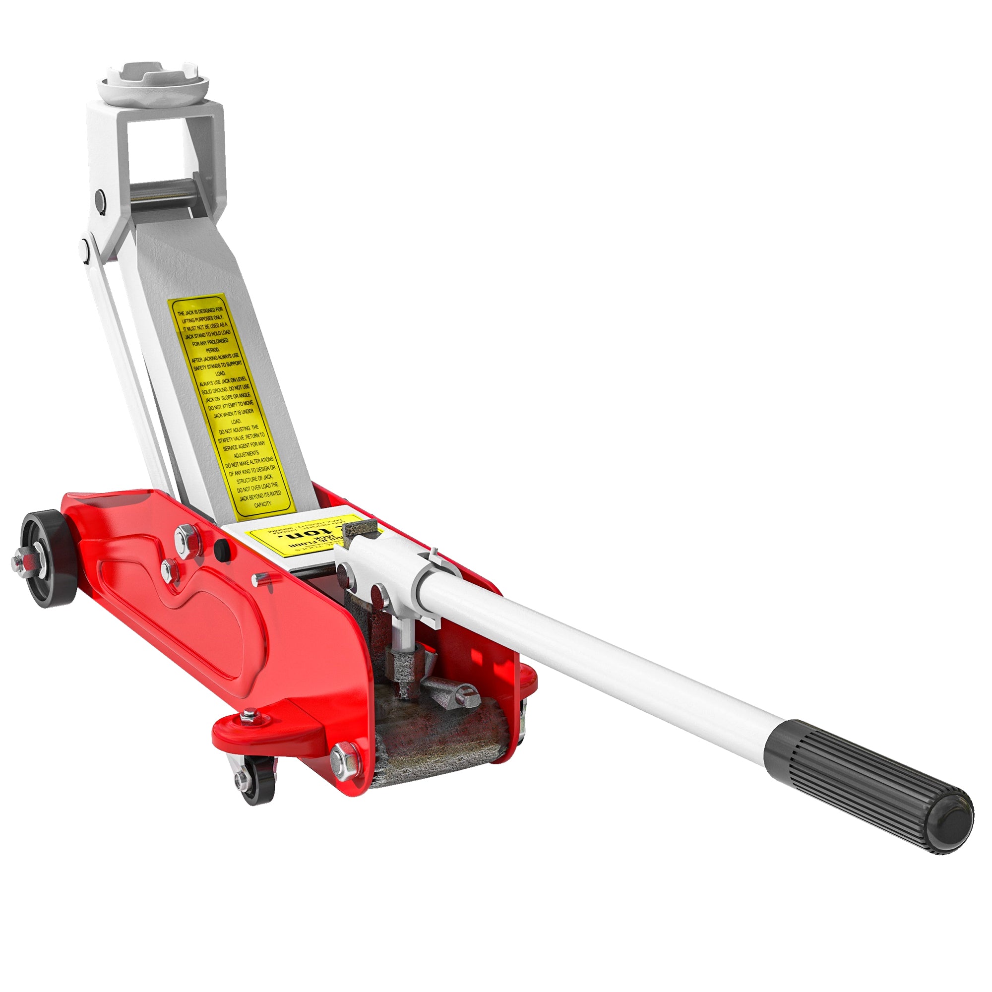 Kompakt Hydraulisk Donkraft Med Overbelastningsbeskyttelse, 2t Kapacitet, 120 300 Mm, Rød Gul Black Friday Aosom Tilbud