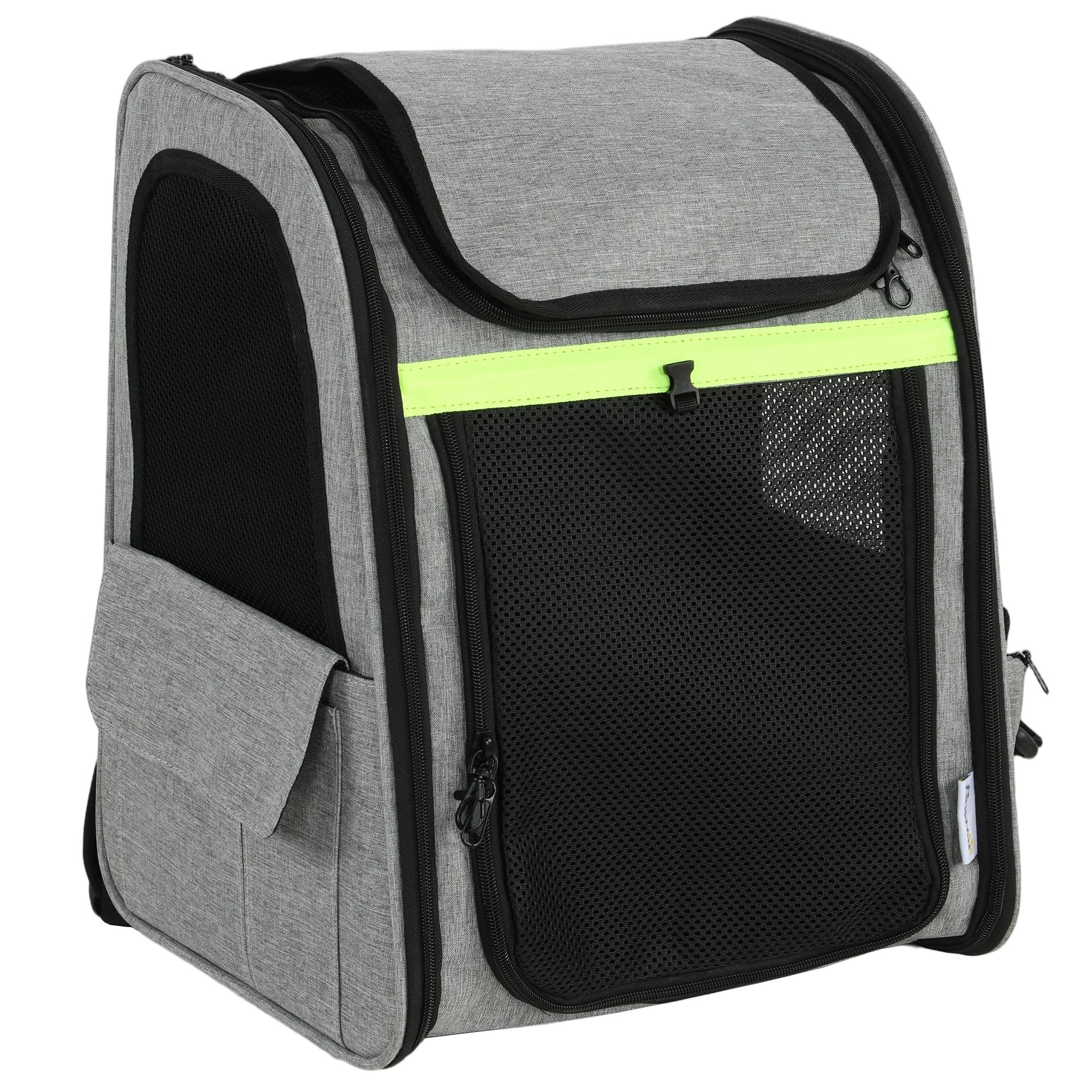Udvideligt Hundebur, Transportkasse Til Hunde Med 5 Lommer Og Refleksstribe, Til Hunde Op Til 10 Kg, 33,5x28x42cm, Lysegrå Black Friday Aosom Tilbud