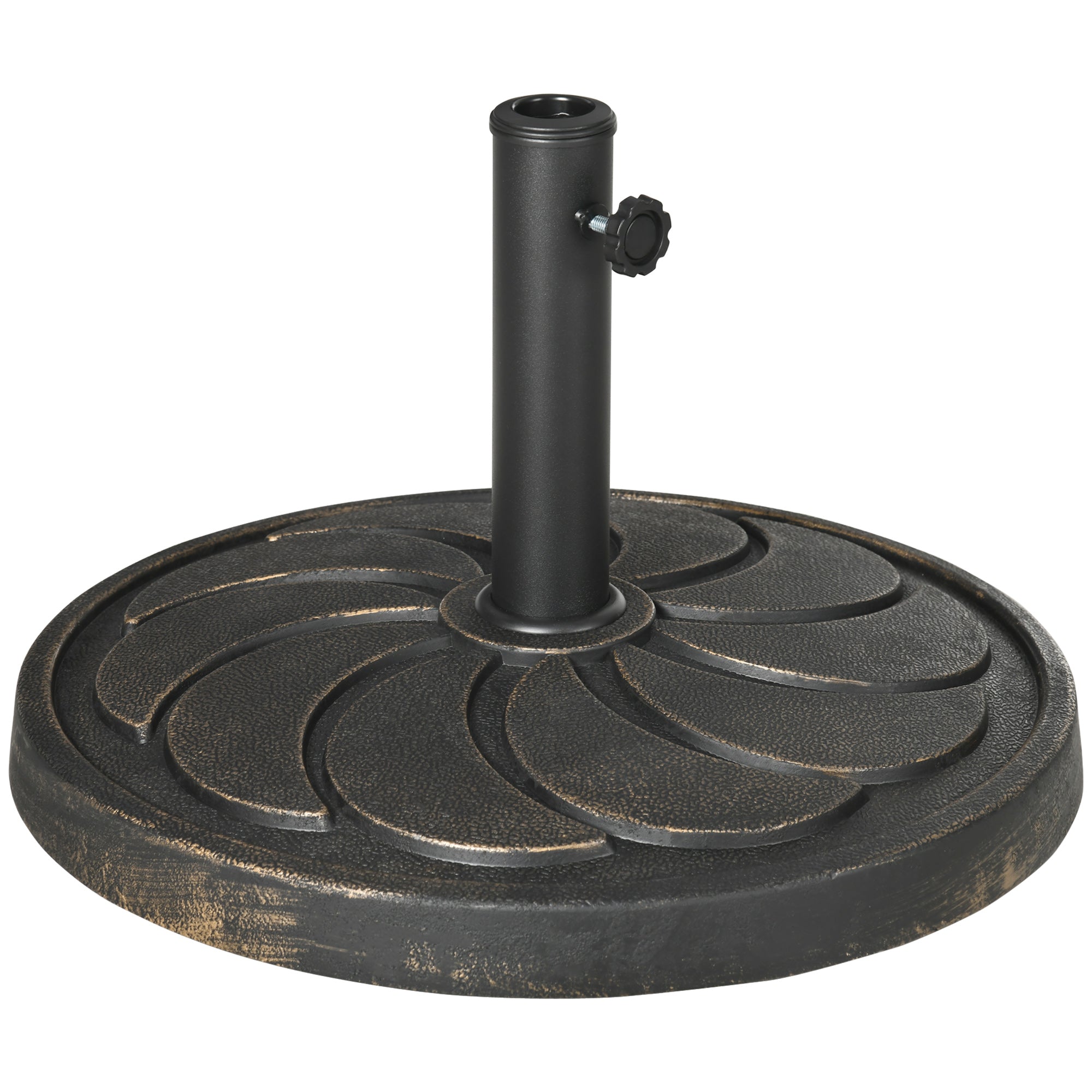 Parasolstativ Parasolholder, Vejrbestandig, ø53 X 33h Cm, Sort Black Friday Aosom Tilbud