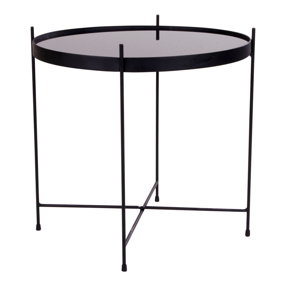 Venezia Sofabord – Elegant Sort Stål og Glas, Fantastisk Tilbud!