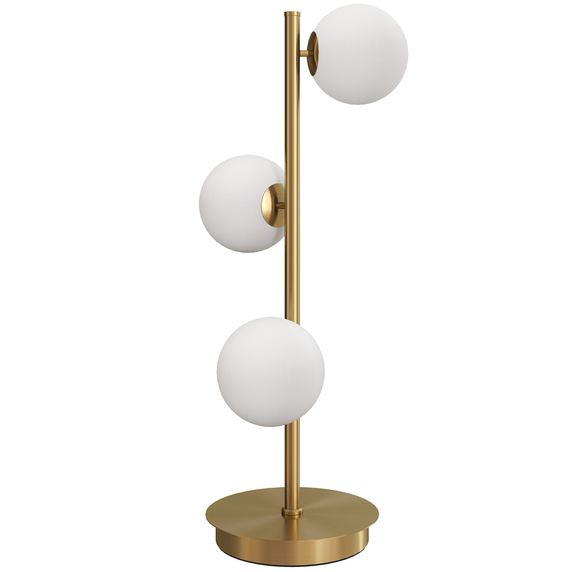 Bordlampe Med 3 Kugleskærme, Med Stabil Stålfod, G9 Fatninger, 24 X 24 X 53 Cm, Messing Black Friday Aosom Tilbud