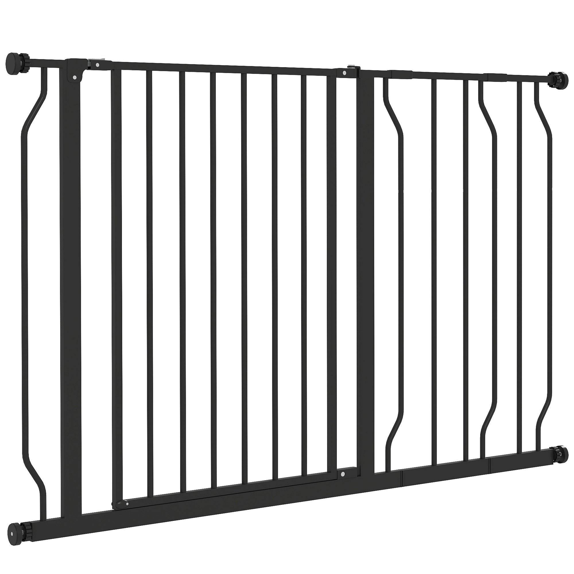 Hundegitter, Klemmemontering, Justerbar Længde, Stål Abs, 75 115 X 76 Cm, Sort Black Friday Aosom Tilbud