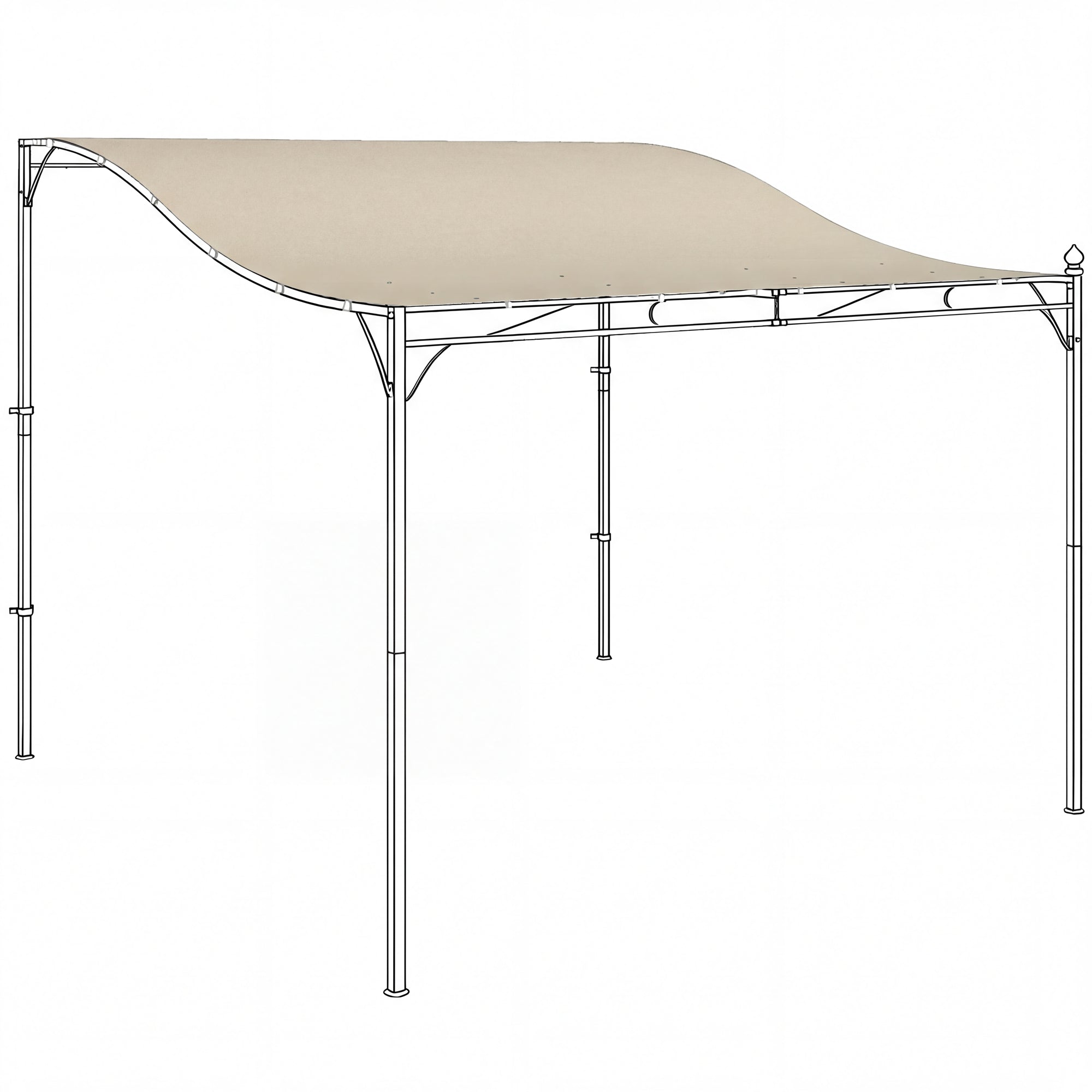 Udskiftningstag Til Pergola, Solsejl Til Terrassetag, Udskiftningstagpresenning Til 3 X 3 M Pavillon, 298 X 293 Cm, Cremehvid Black Friday Aosom Tilbud