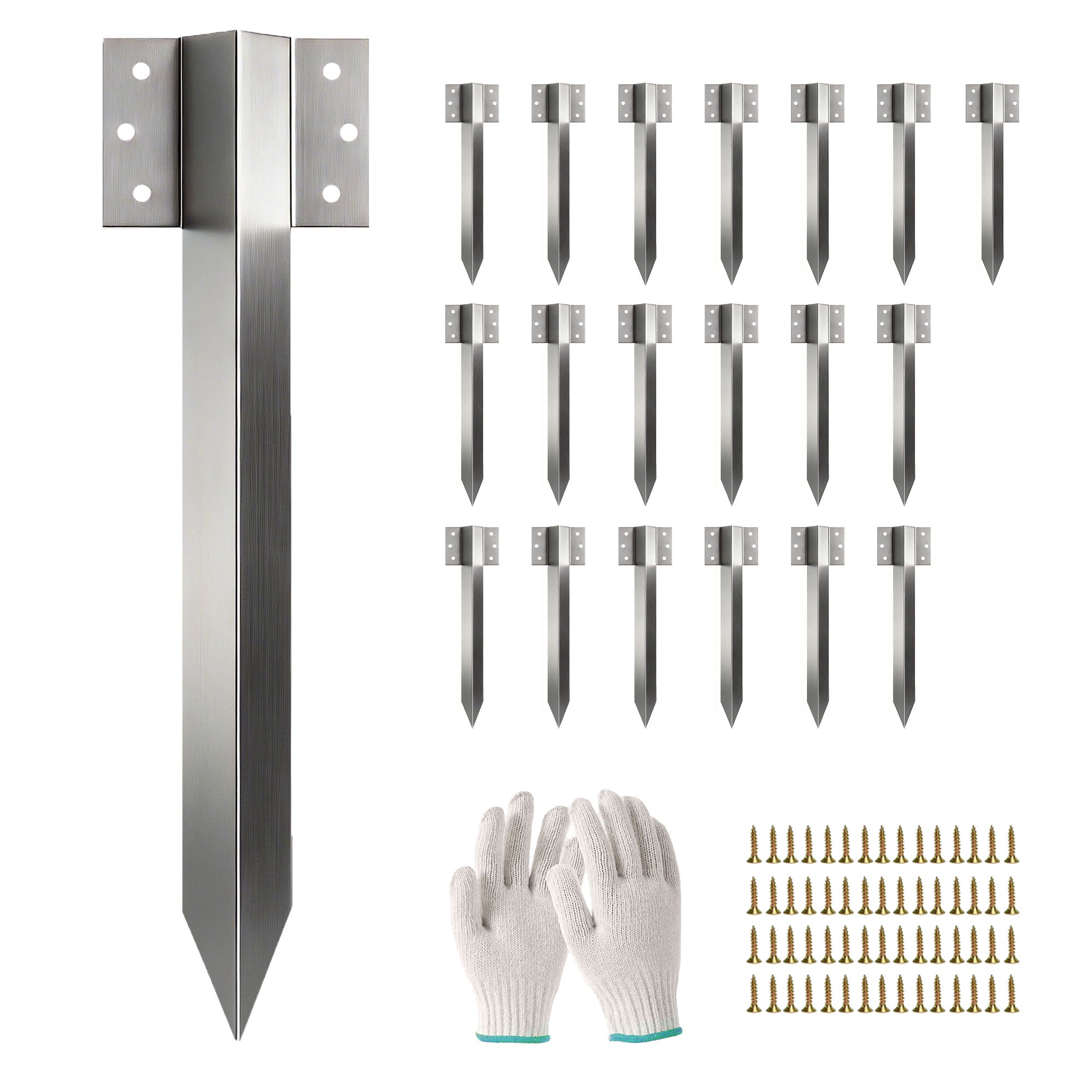 20 Pak Svellebeslag, Metalstolper Til Højbed Med Skruer Og Handsker Black Friday Aosom Tilbud