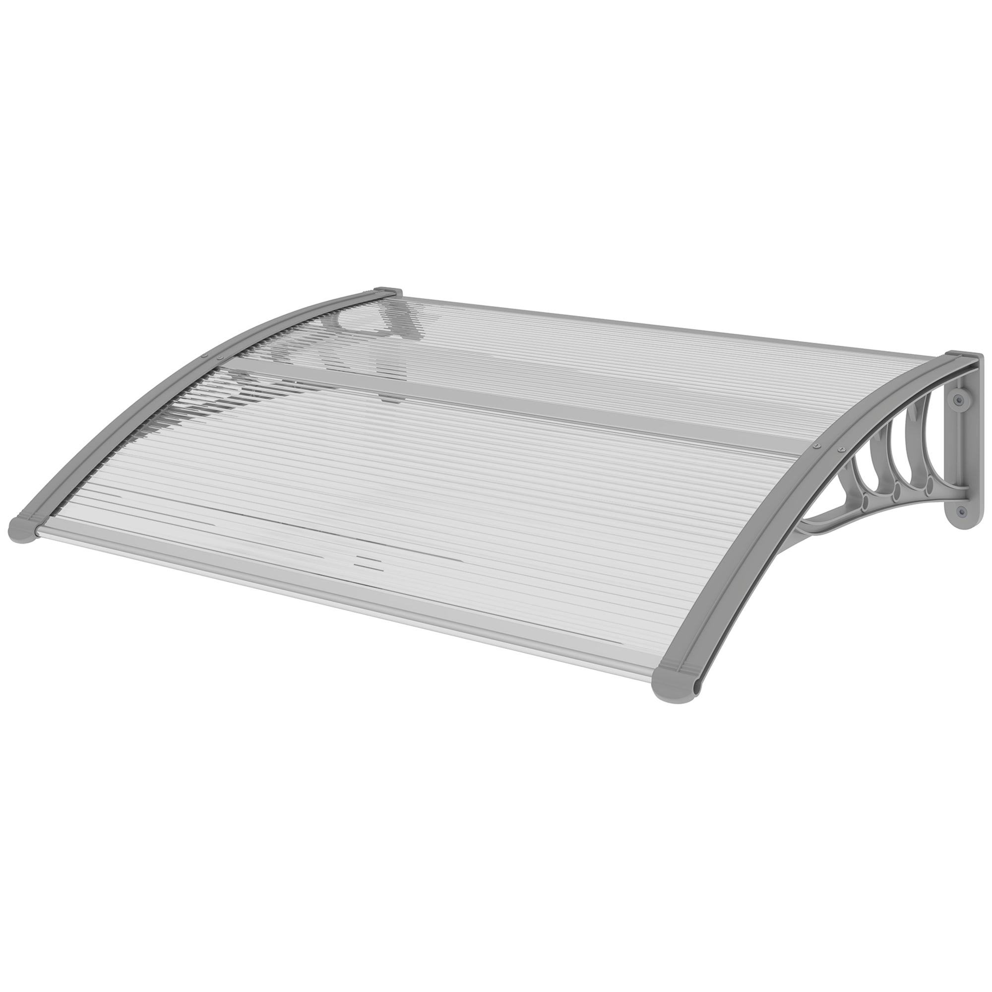 Canopy, Hoveddørsmarkise, Tagdækning Til Indgange Og Vinduer, 100l X 75b X 23h Cm, Sølv Black Friday Aosom Tilbud